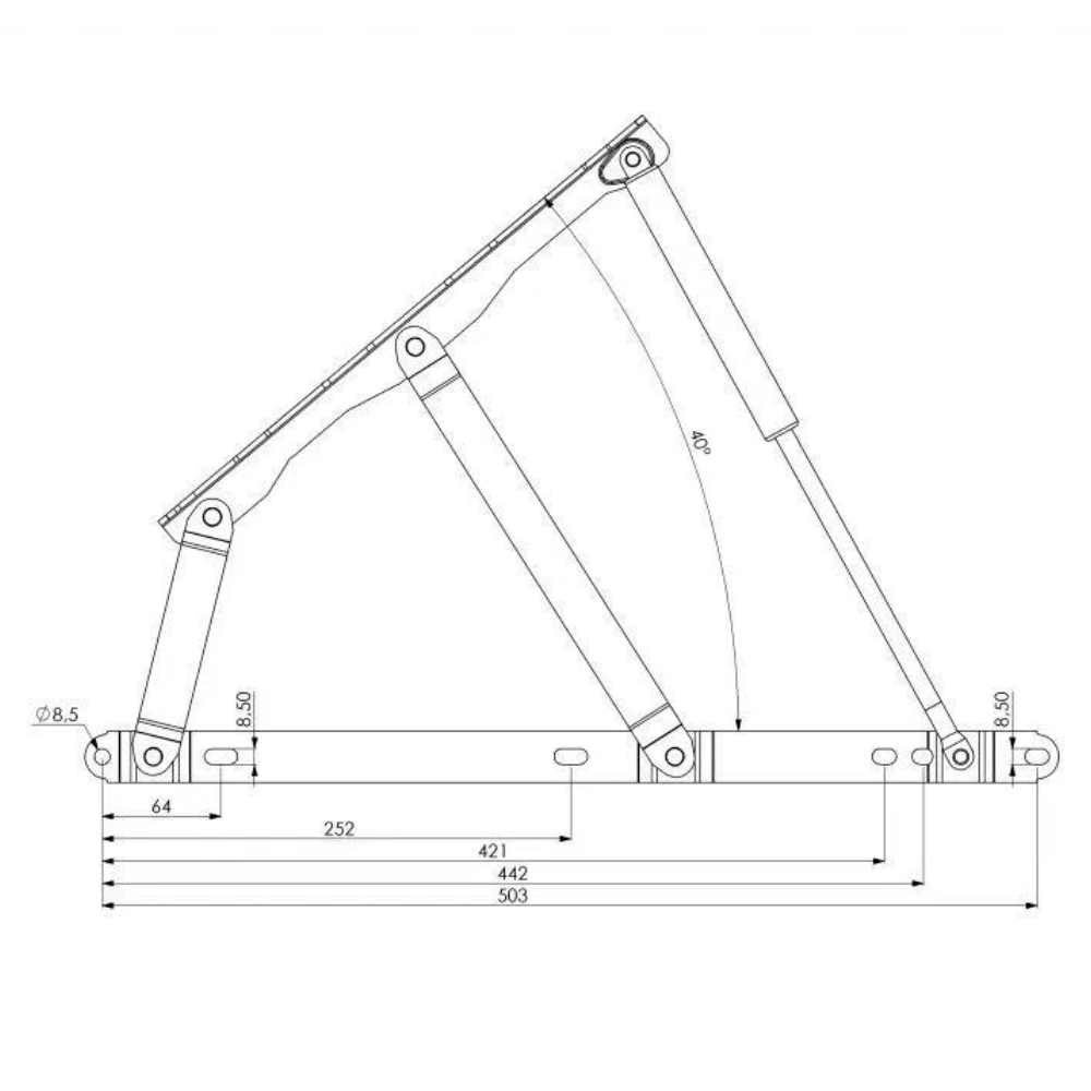 Mécanisme de lifting de lit de rangement pneumatique